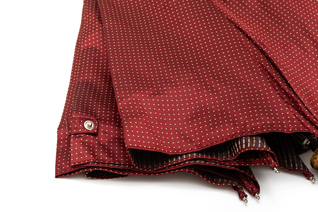 Mario Talarico Folding Umbrella Red Bamboo Handle