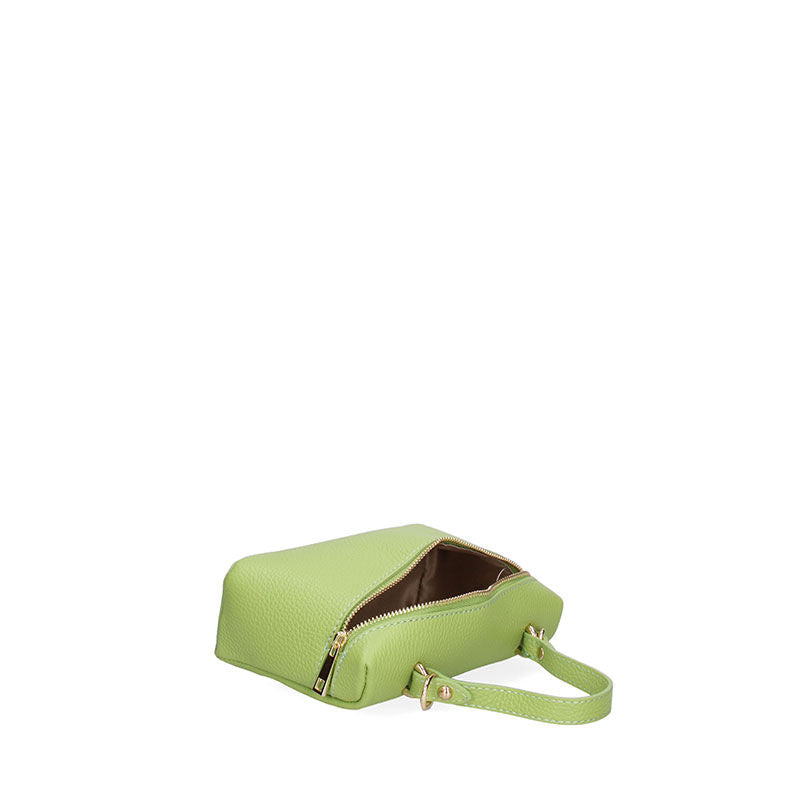 Women's Small Leather Clutch Bag with Double Zip Closure - 07160. 