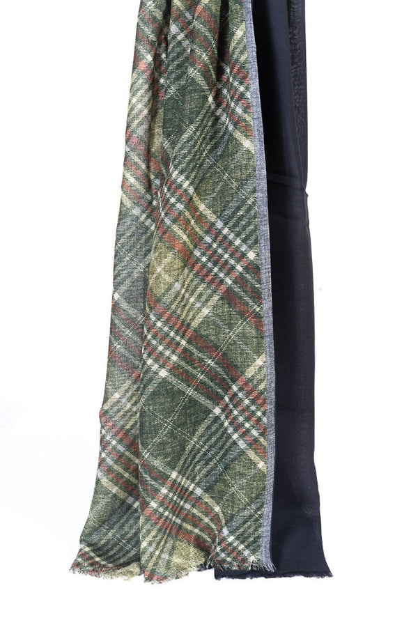 Green blue double layer scarf