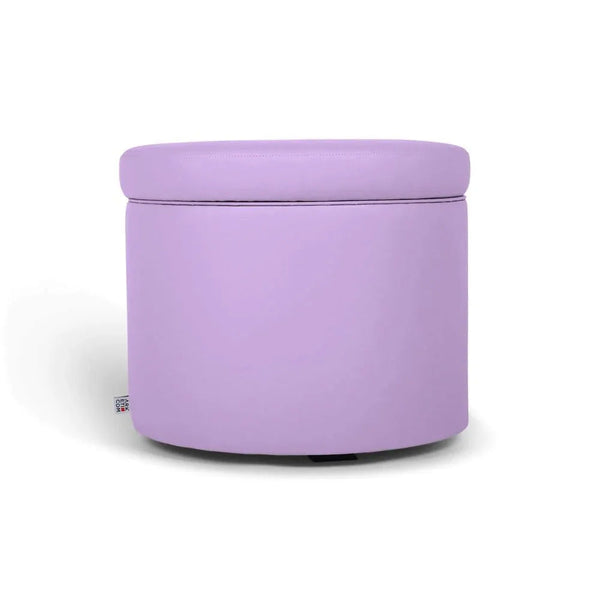 PANDORA 50 ROUND ECO, Pouf Contenitore Ecopelle Rotondo 50 h42