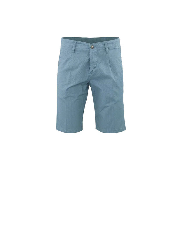 TWO-TONE SEERSUCKER STRIPED BERMUDA SHORTS