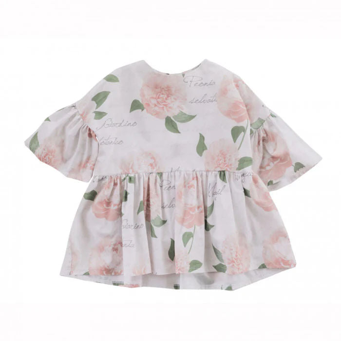 MAGLIA STAMPA FANTASIA CON MANICHE VOLANT