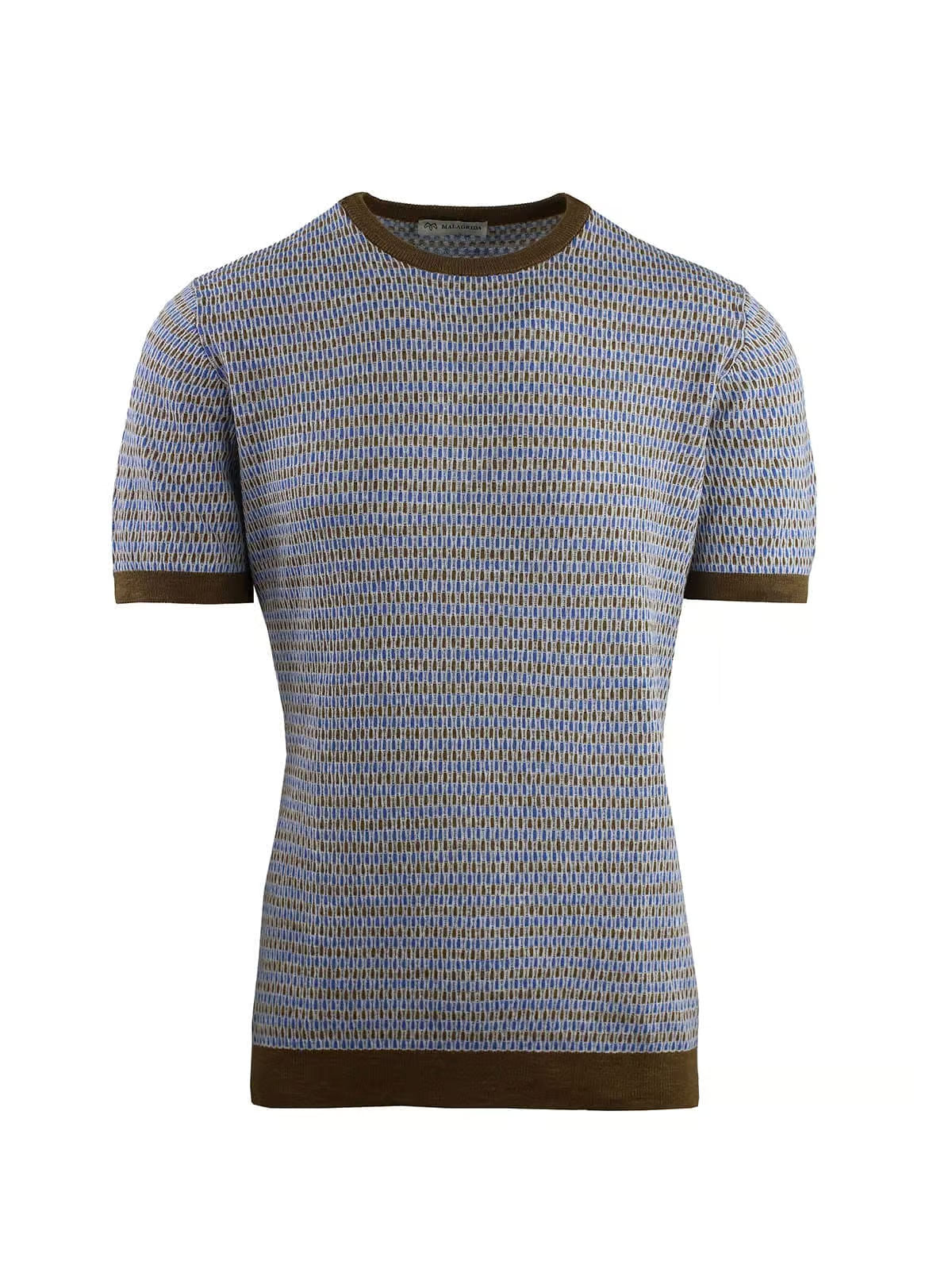 GIROCOLLO A MEZZA MANICA A JACQUARD MULTICOLORE