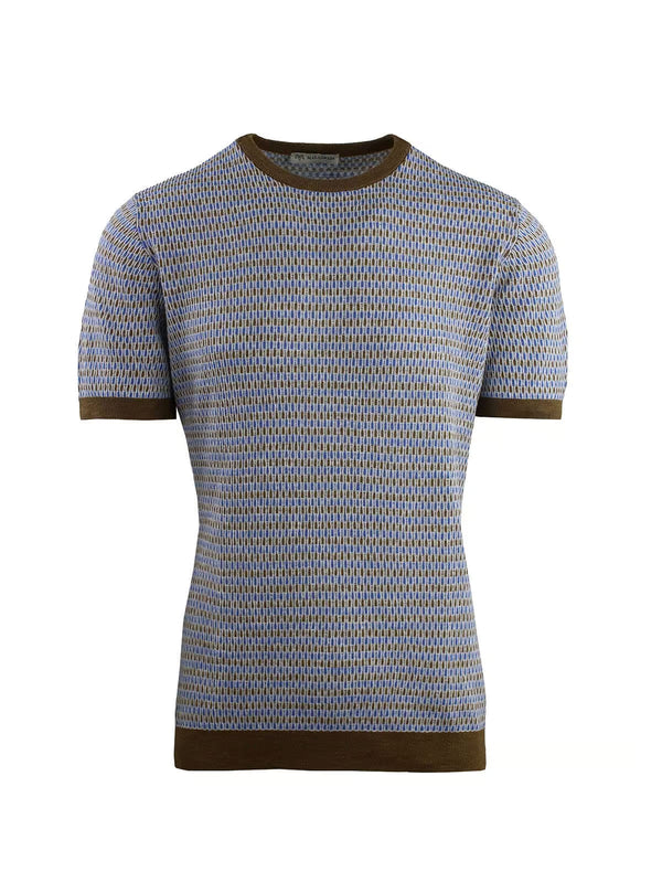 GIROCOLLO A MEZZA MANICA A JACQUARD MULTICOLORE