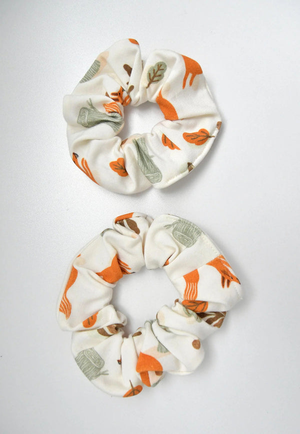 Chouchou (scrunchie) in bambù - Volpi - Palloncino blu