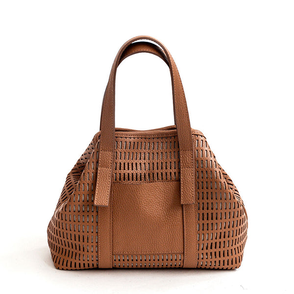 MIAMI SMALL - Borsa in pelle forata cuoio
