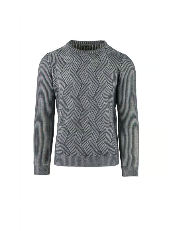 TWO-TONE ENGLISH RIB CREW NECK