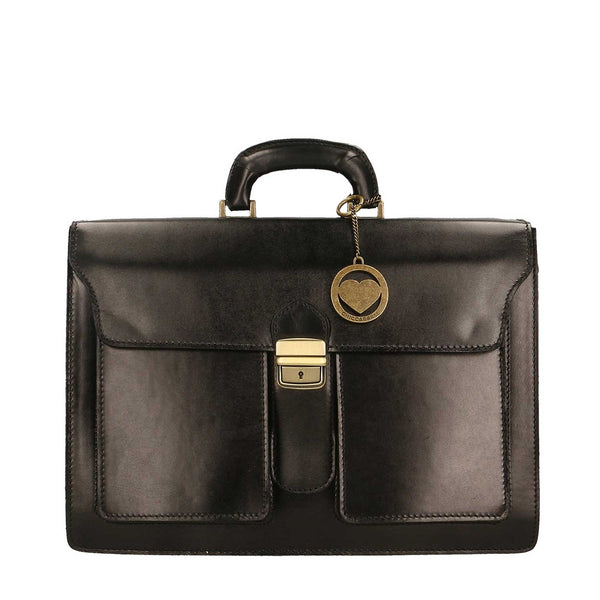 Men's Leather Briefcase Document Bag - 39x30x18 cm - 7001 