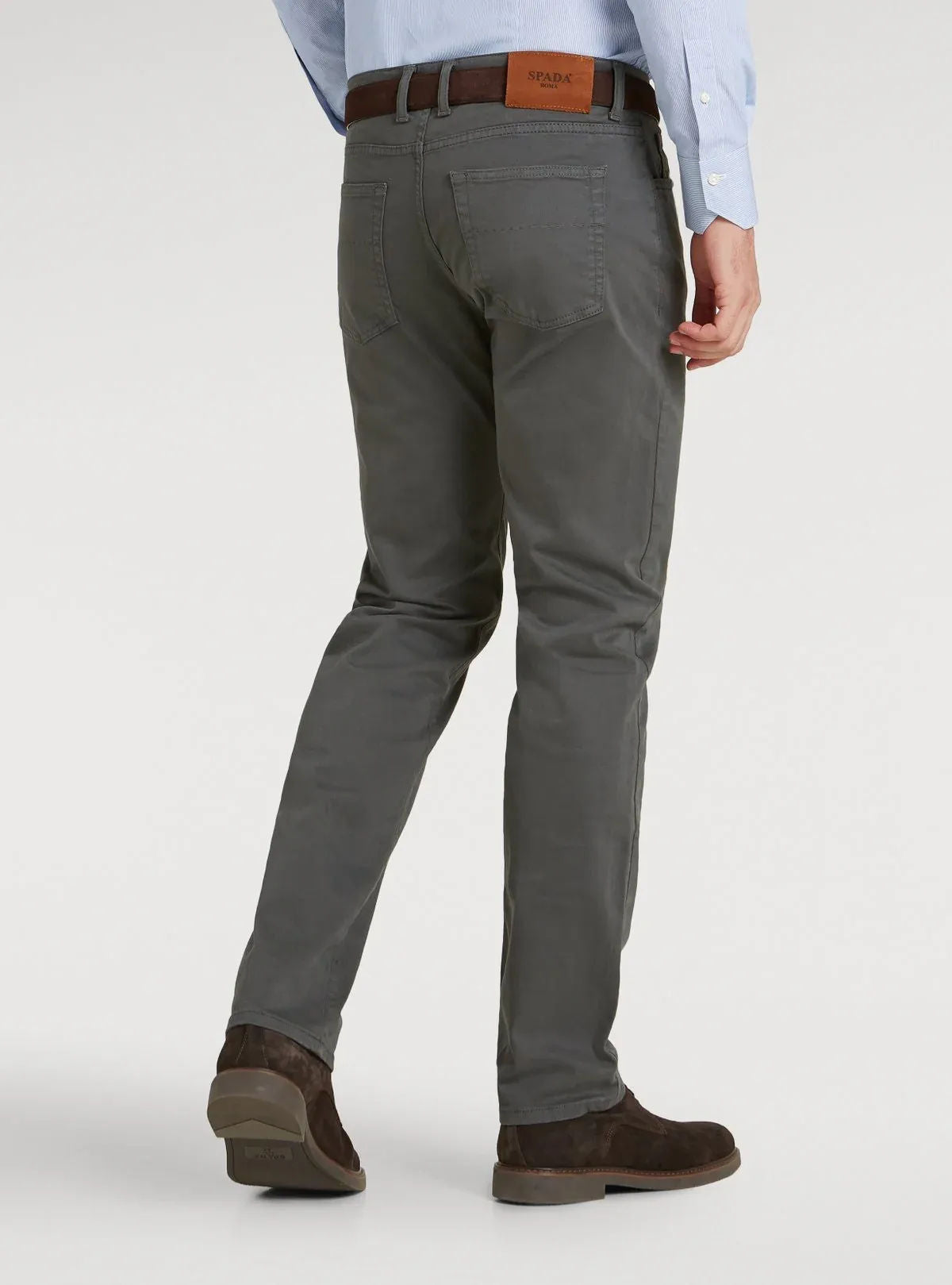 Pantalone 5 tasche in gabardine di cotone