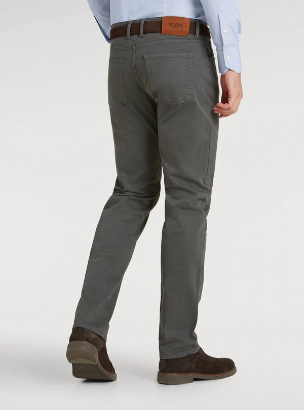 Pantalone 5 tasche in gabardine di cotone