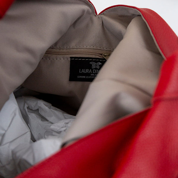 FIOCCO - Sacca in pelle rosso