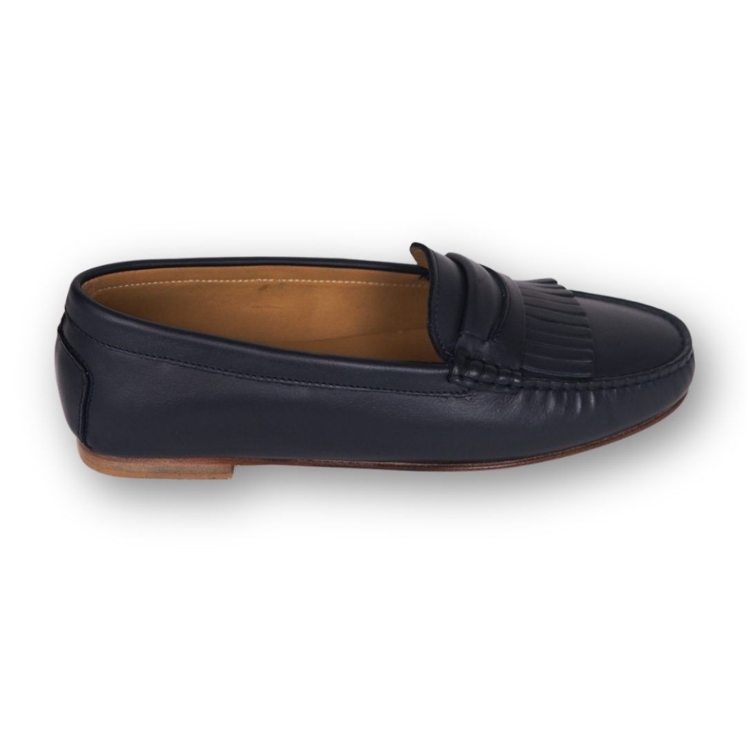 MastroDomenico Women's Handmade Moccasins - Black Sapphire
