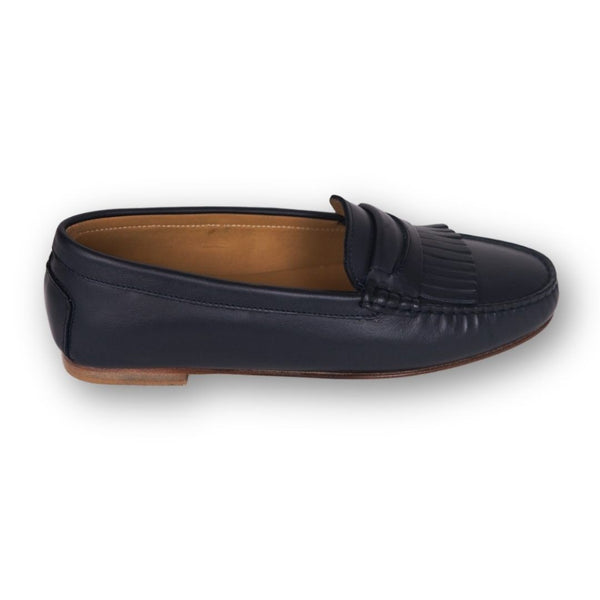 MastroDomenico Women's Handmade Moccasins - Black Sapphire