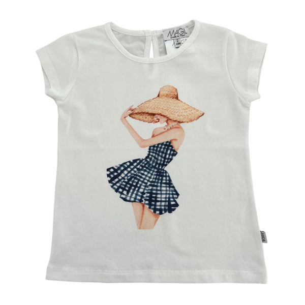 GIRL PRINT T-SHIRT VICHY DRESS