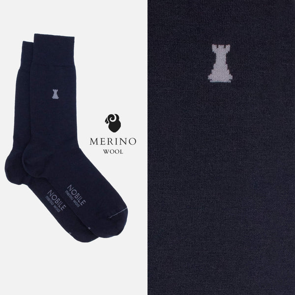Blu Merino - Box da 6 calze corte in lana Merino Blu