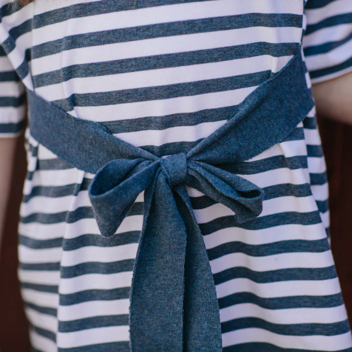 STRIPED DRESS WITH BOW