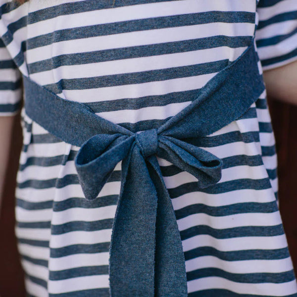STRIPED DRESS WITH BOW