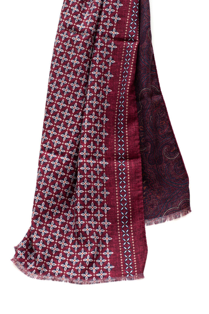 Red pure silk scarf