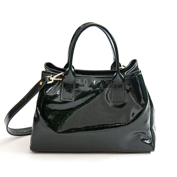 MILANO VERNICE - dark green patent leather bag
