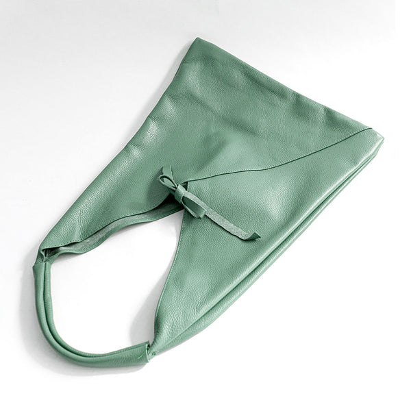 LINA - Maxi leather bag mint