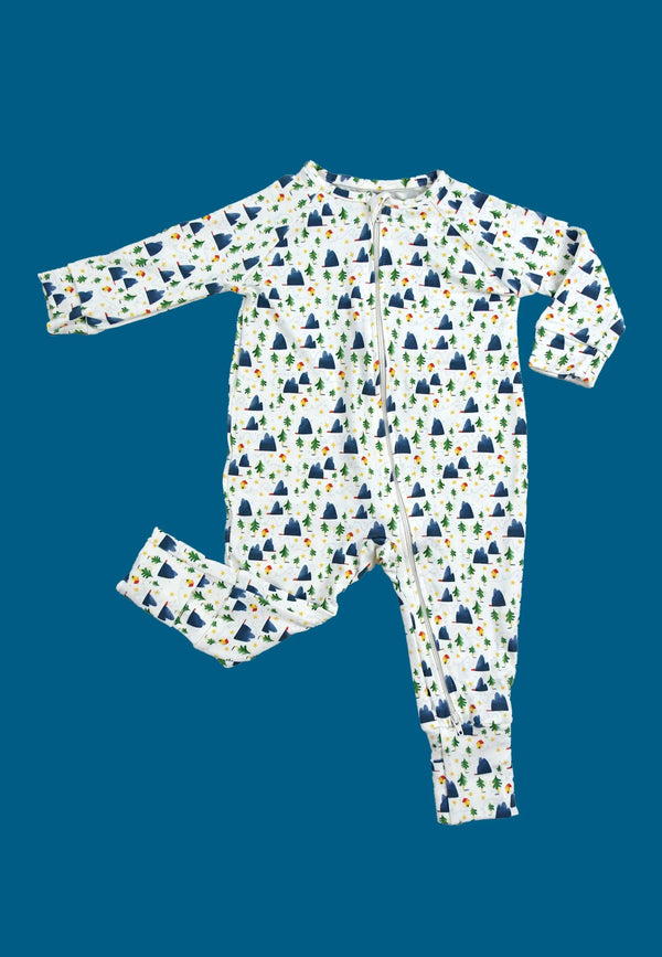 Tutina con zip in bambù - Alpina - Palloncino blu