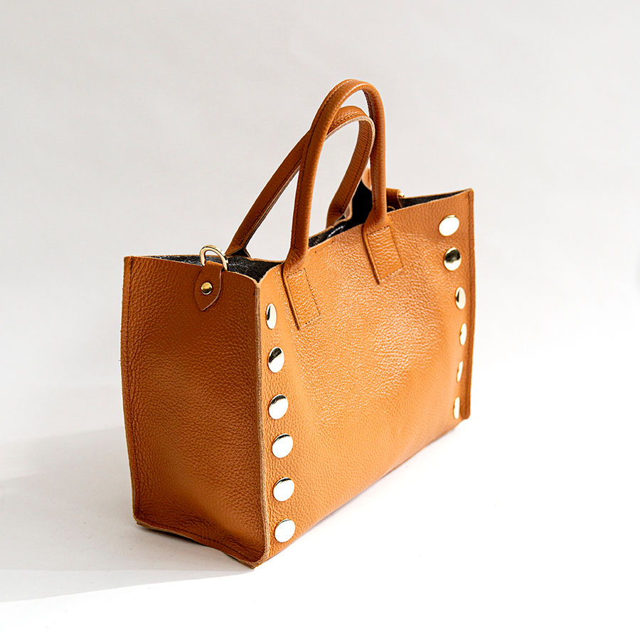 SAM IT - Leather Studded Shopping Bag