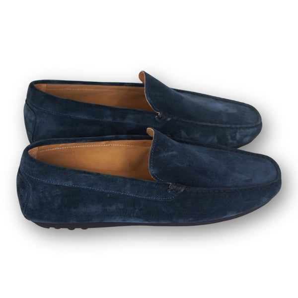 MastroDomenico Men's Handmade Moccasins - Sapphire Midnight Blue