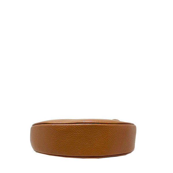 Small Half Moon Clutch Handbag for Women in Dollar Leather - Panarea k052.