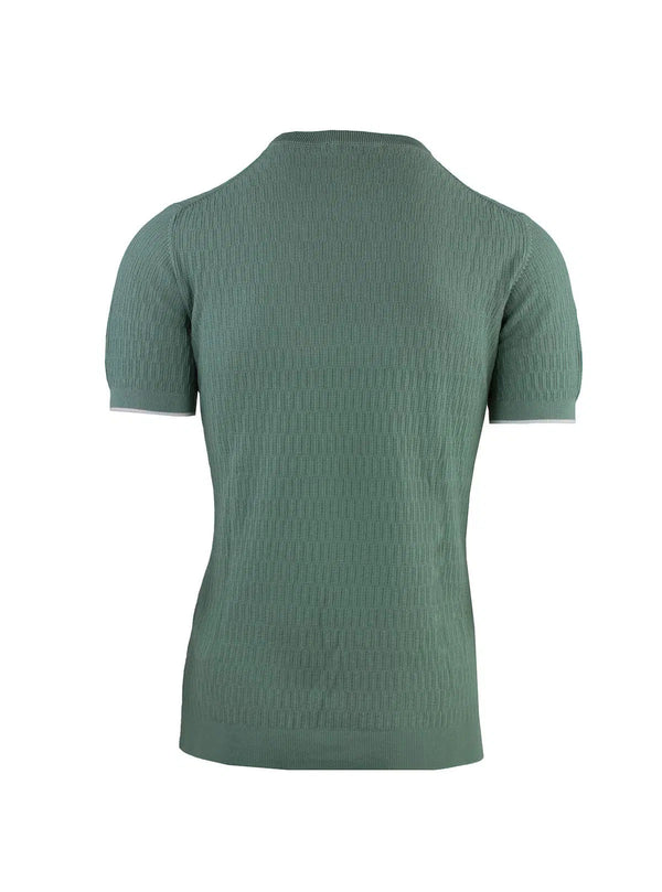 CREW NECK HALF SLEEVE RIBBED LINKS
