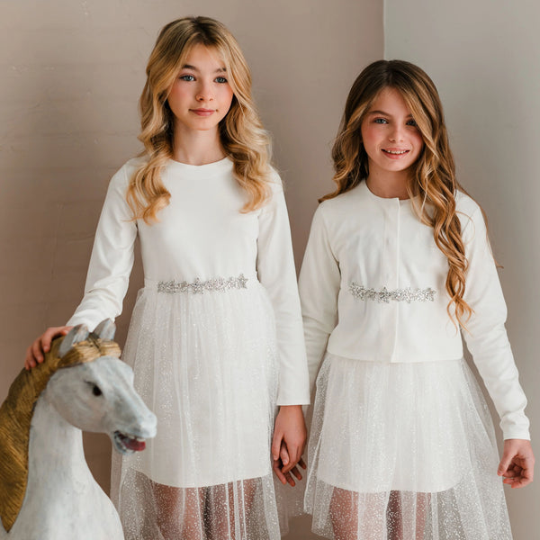 WHITE DRESS SILVER STAR BELT