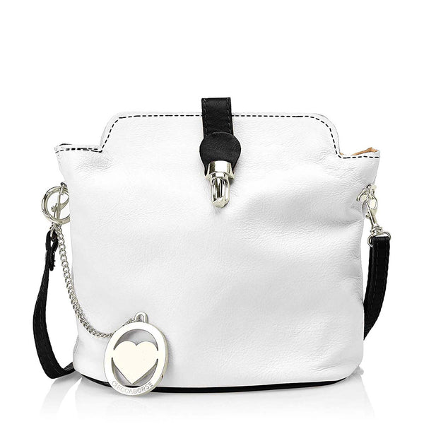 Borsa a Spalla da Donna in Vera Pelle. Made in Italy. 21x20x10 Cm - 3322.