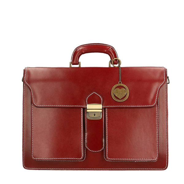Men's Leather Briefcase Document Bag - 39x30x18 cm - 7001 