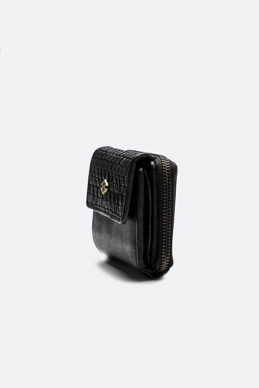 Button and Smooth Weave Wallet