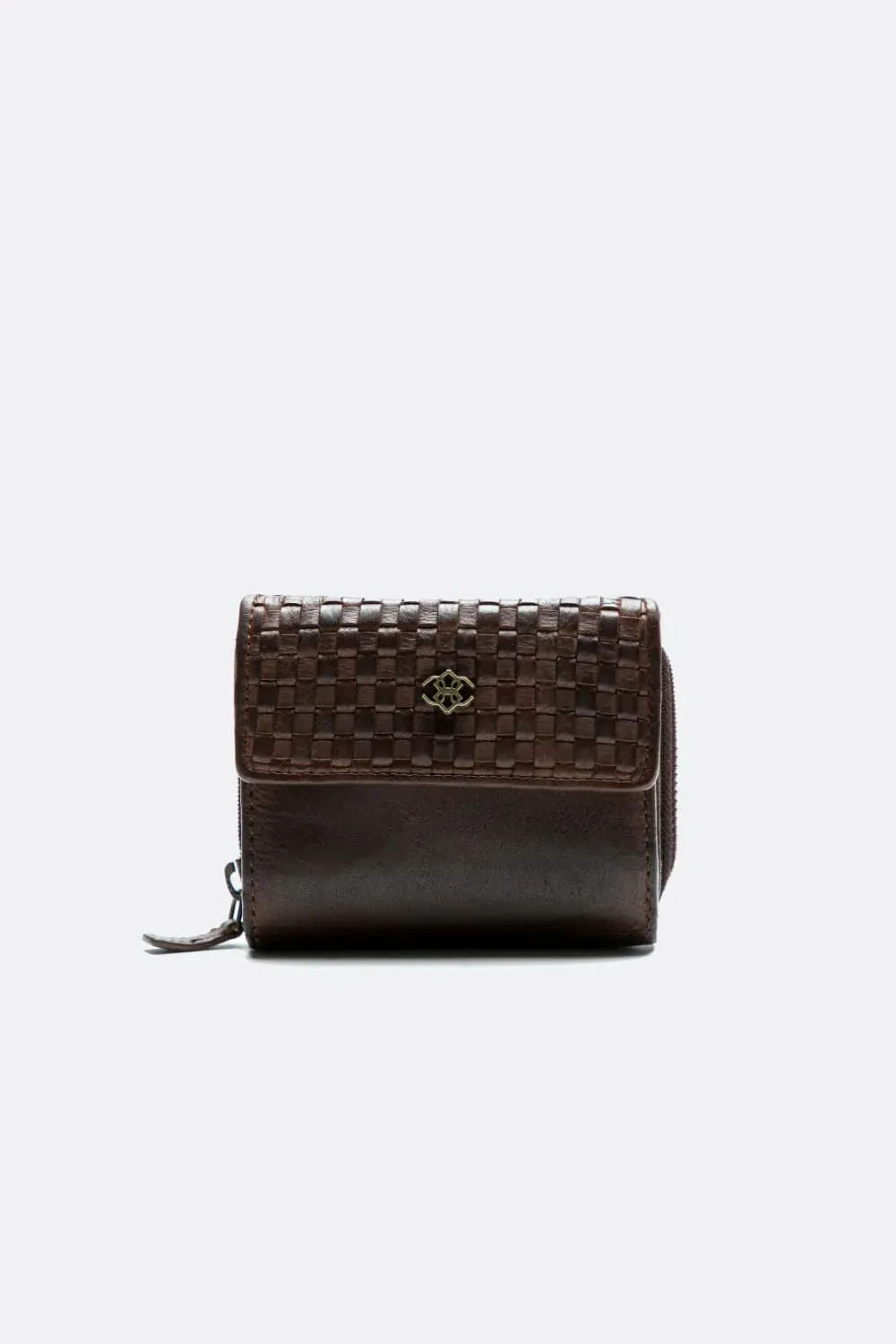 Button and Smooth Weave Wallet