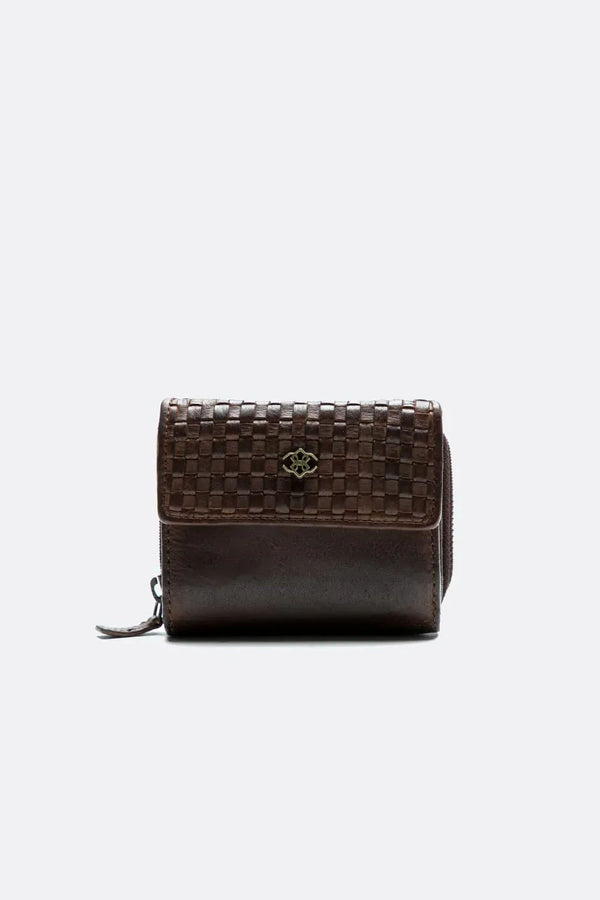 Button and Smooth Weave Wallet