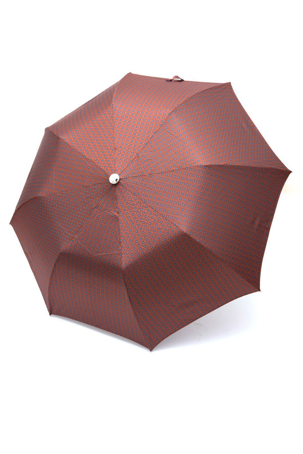 Mario Talarico red folding umbrella with bamboo handle pattern