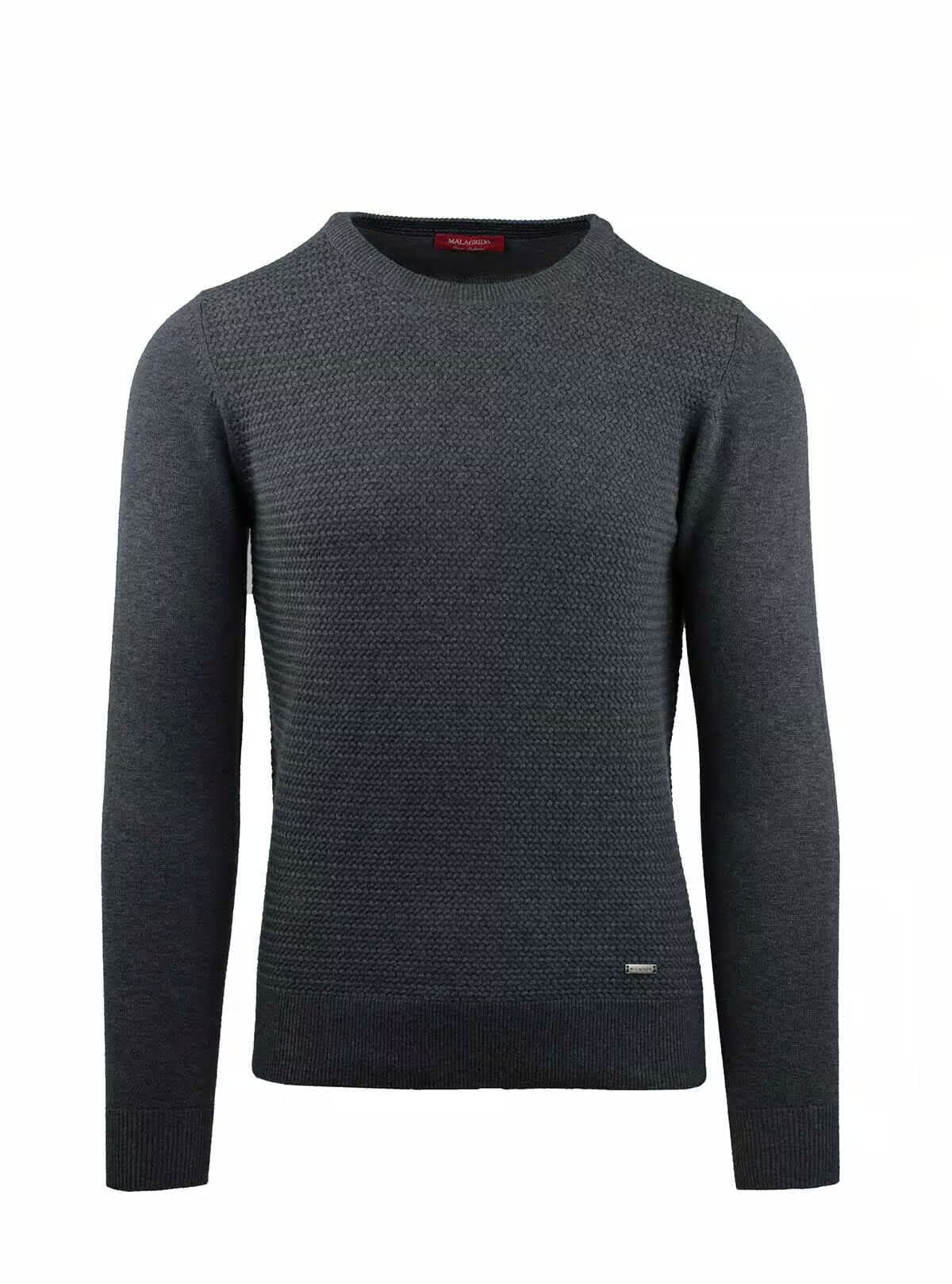 WOVEN RIB CREW NECK