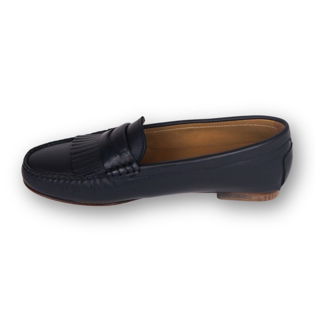 MastroDomenico Women's Handmade Moccasins - Black Sapphire