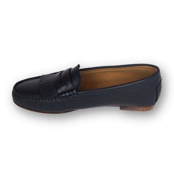 MastroDomenico Women's Handmade Moccasins - Black Sapphire