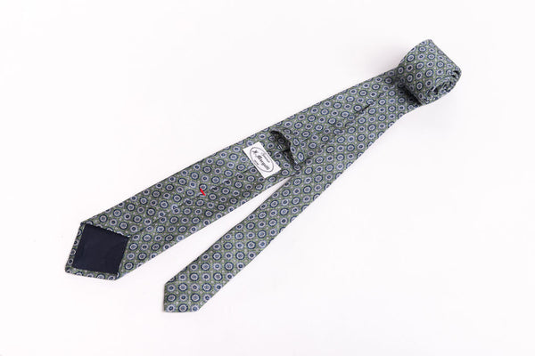 Pure green silk tie