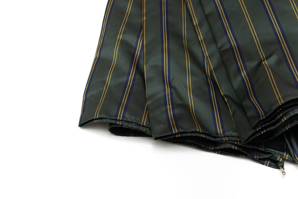 Mario Talarico folding umbrella green with stripes chestnut handle