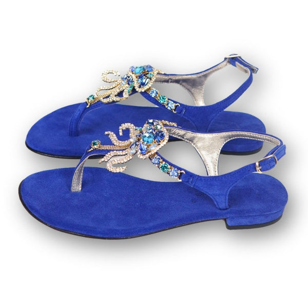 MastroDomenico Women's Handmade Sandals - Ocean