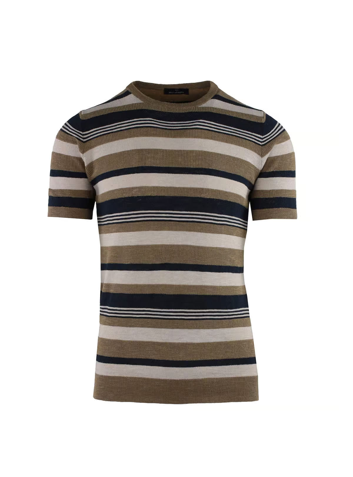 CREW NECK SHORT SLEEVE WORKED STRIPES