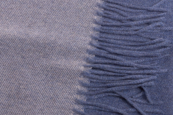 Blue checked scarf in pure cashmere