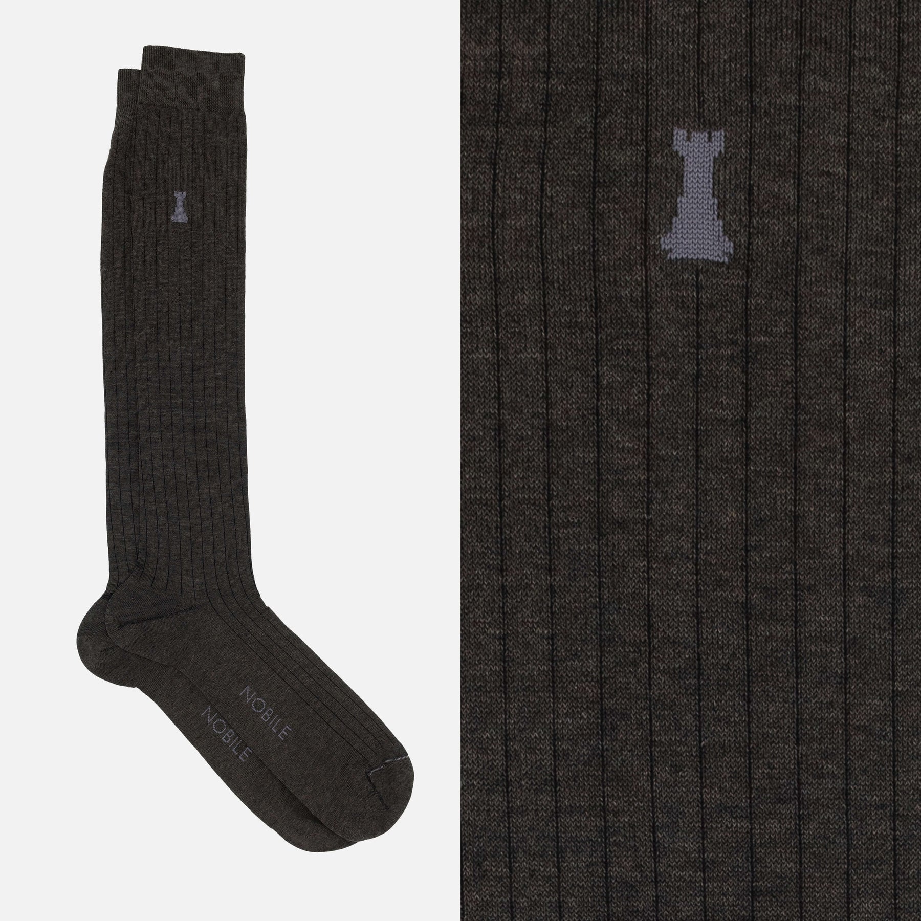 Michelangelo - Finely Ribbed Mèlange Long Sock