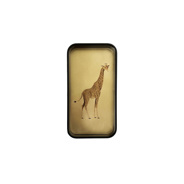 Small shiny brass Giraffe tray