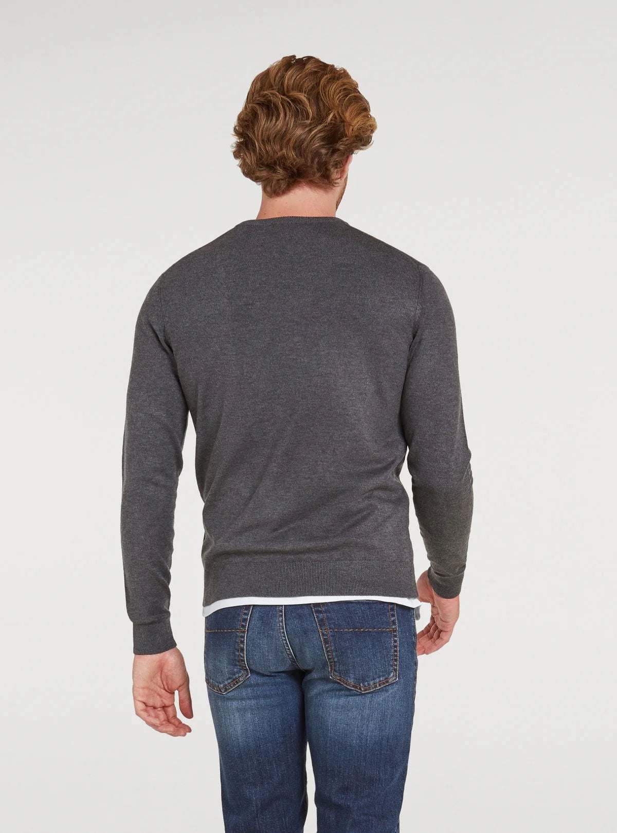 Solid color crew neck sweater