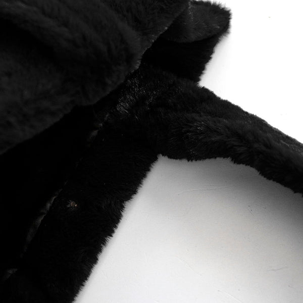 FLUFFY AM - Maxi shopping bag in black eco-fur