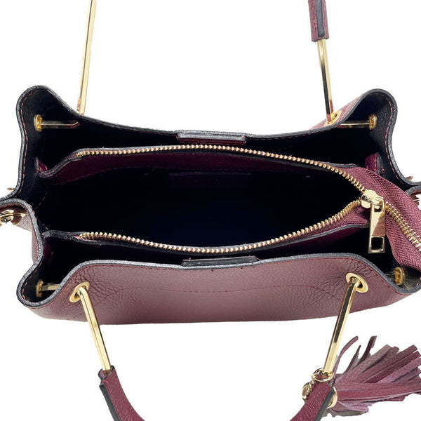 Medium Handbag for Women in Dollar Leather Metal Handles - Modena k067. (Copy)