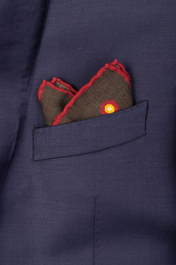 Brown clutch bag in pure wool pattern